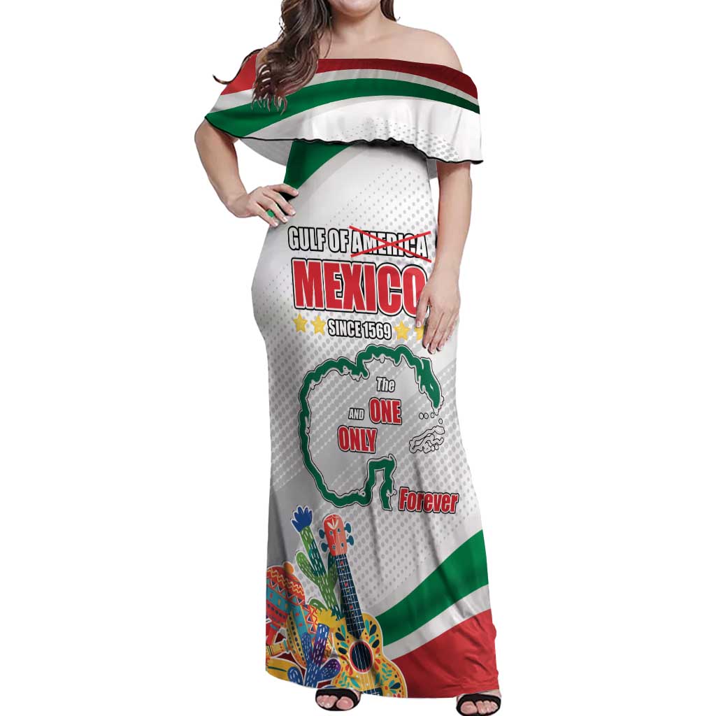 Gulf Of Mexico Since 1569 Off Shoulder Maxi Dress Golfo De Mexico The One and Only LT17