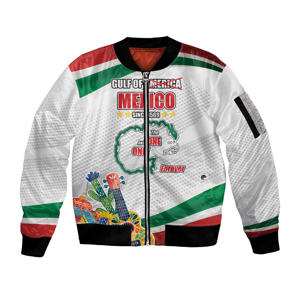 Gulf Of Mexico Since 1569 Sleeve Zip Bomber Jacket Golfo De Mexico The One and Only LT17