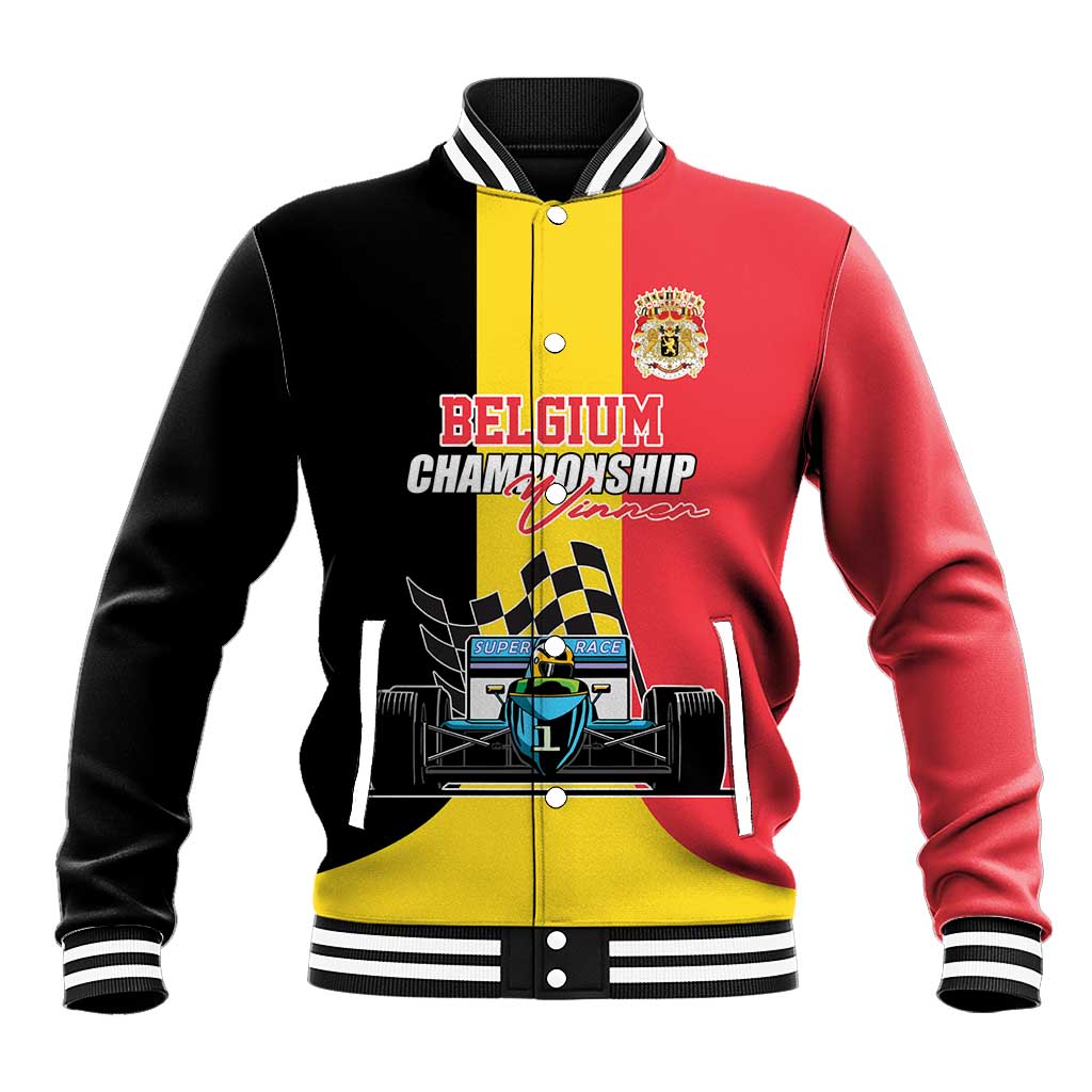 Custom Belgium Formula One Baseball Jacket Motorsport with Flag F1 World Championship