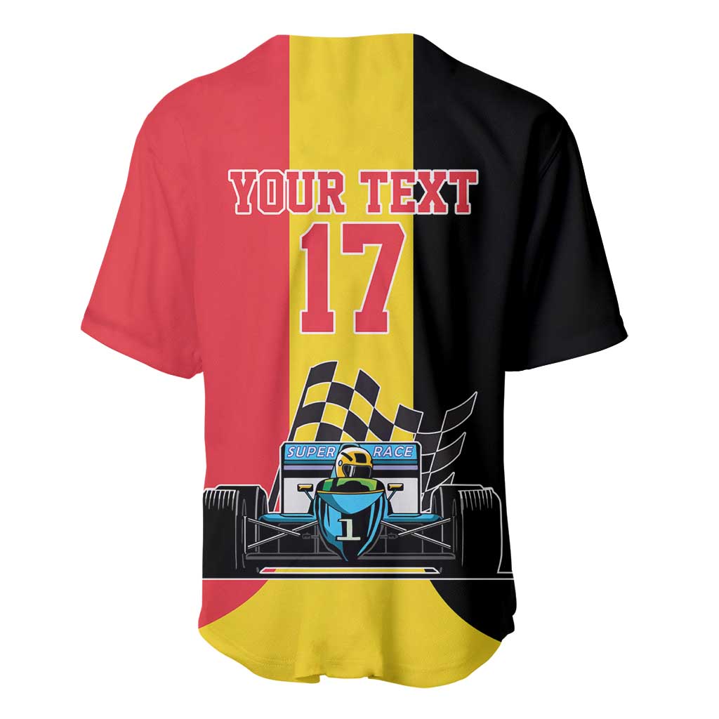 Custom Belgium Formula One Baseball Jersey Motorsport with Flag F1 World Championship