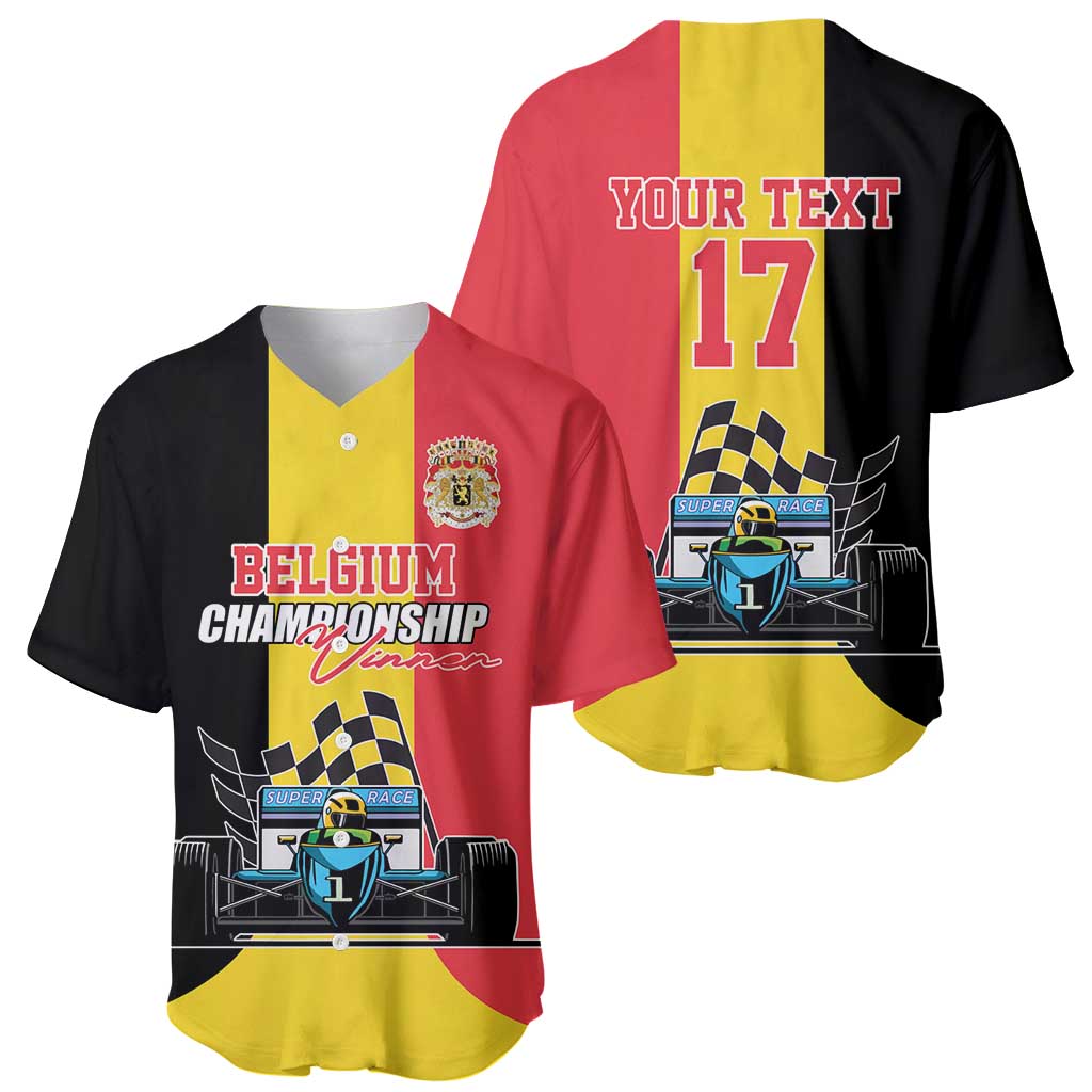 Custom Belgium Formula One Baseball Jersey Motorsport with Flag F1 World Championship