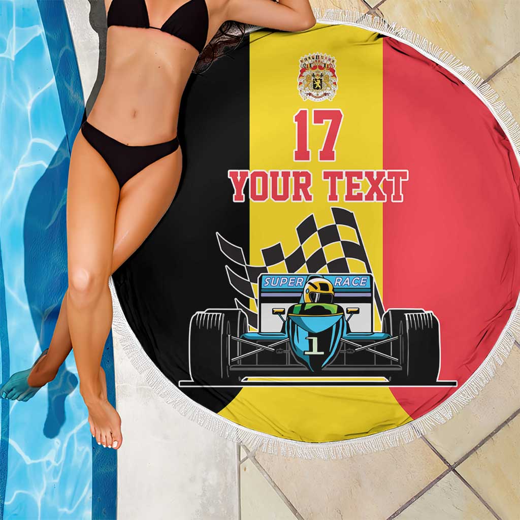 Custom Belgium Formula One Beach Blanket Motorsport with Flag F1 World Championship
