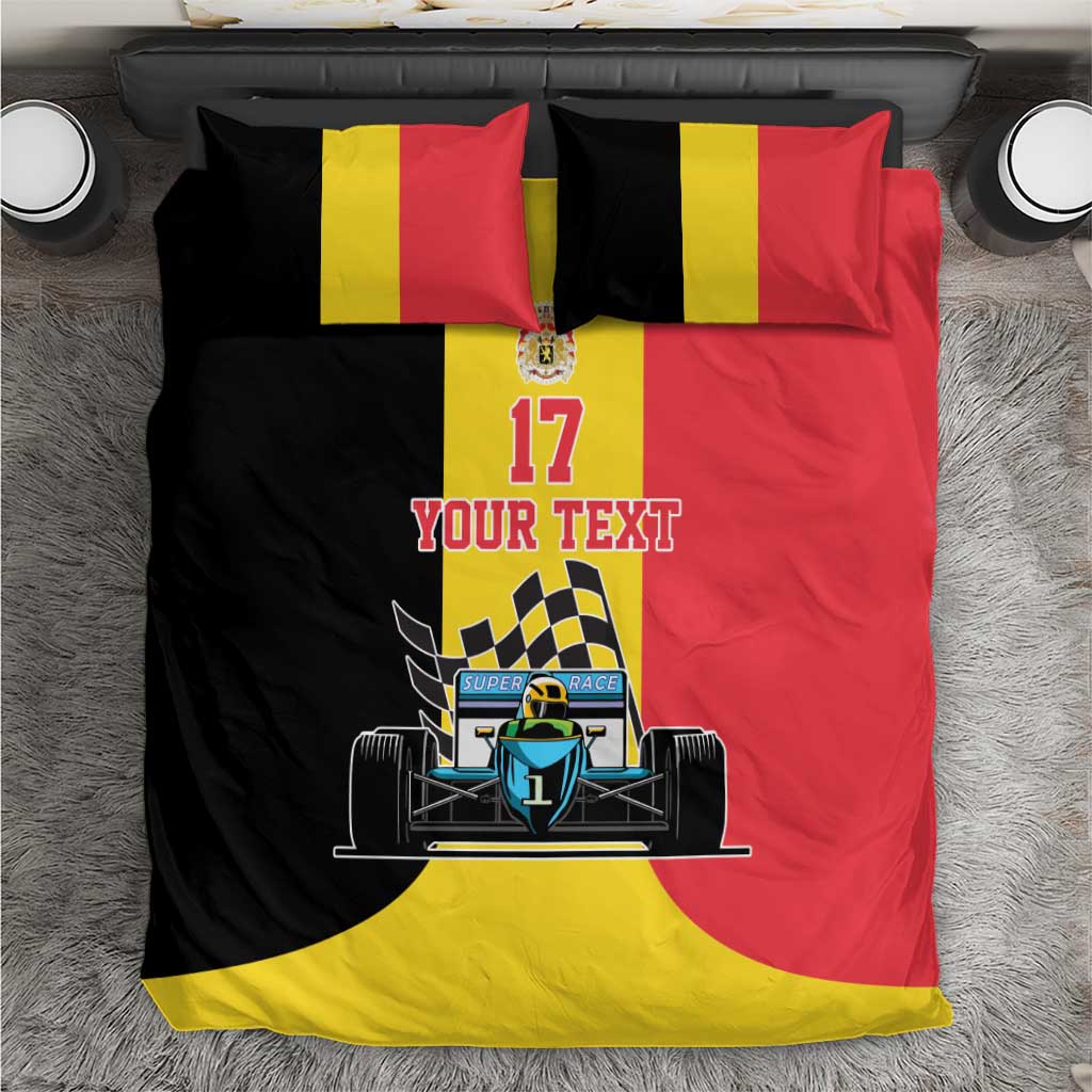 Custom Belgium Formula One Bedding Set Motorsport with Flag F1 World Championship