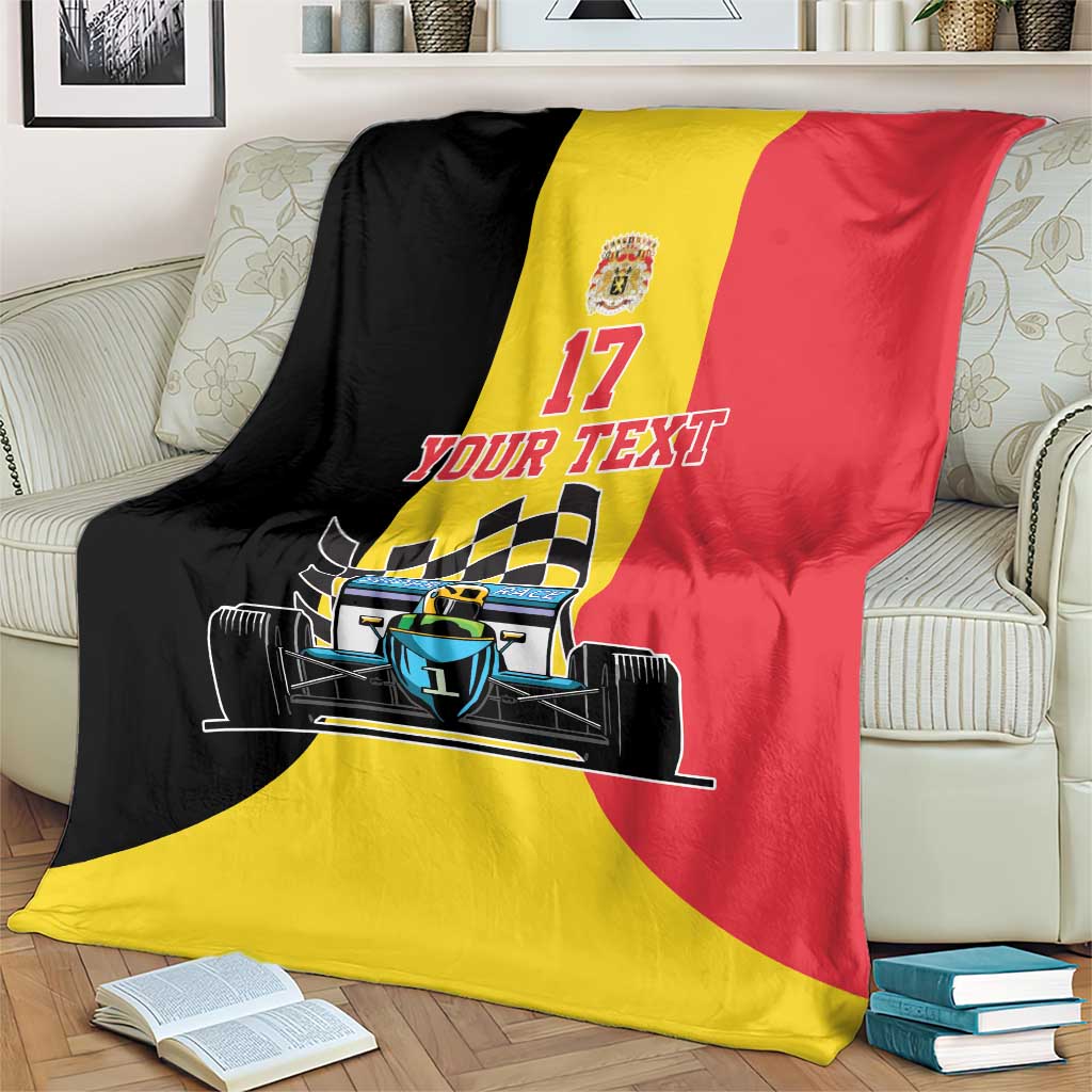 Custom Belgium Formula One Blanket Motorsport with Flag F1 World Championship