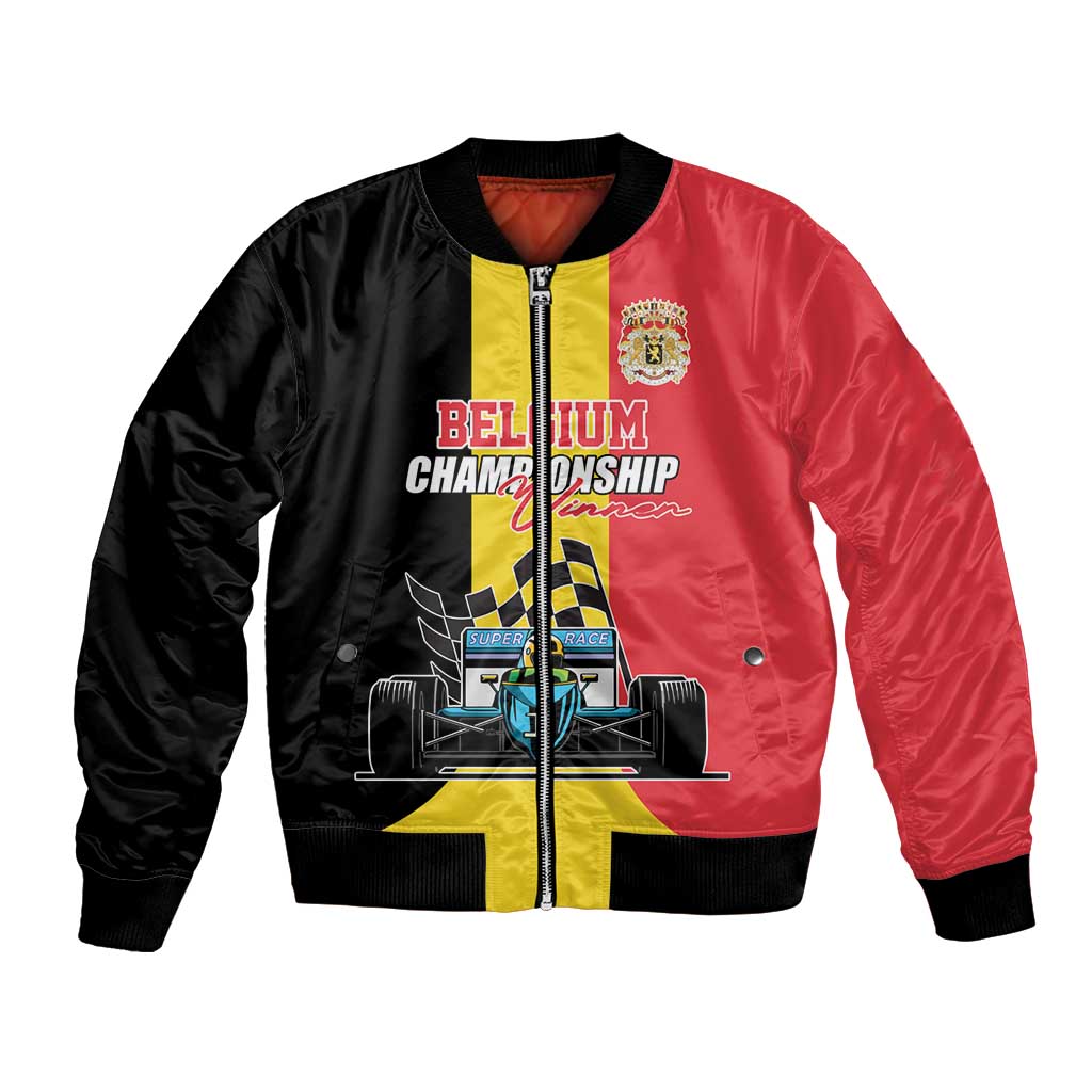 Custom Belgium Formula One Bomber Jacket Motorsport with Flag F1 World Championship