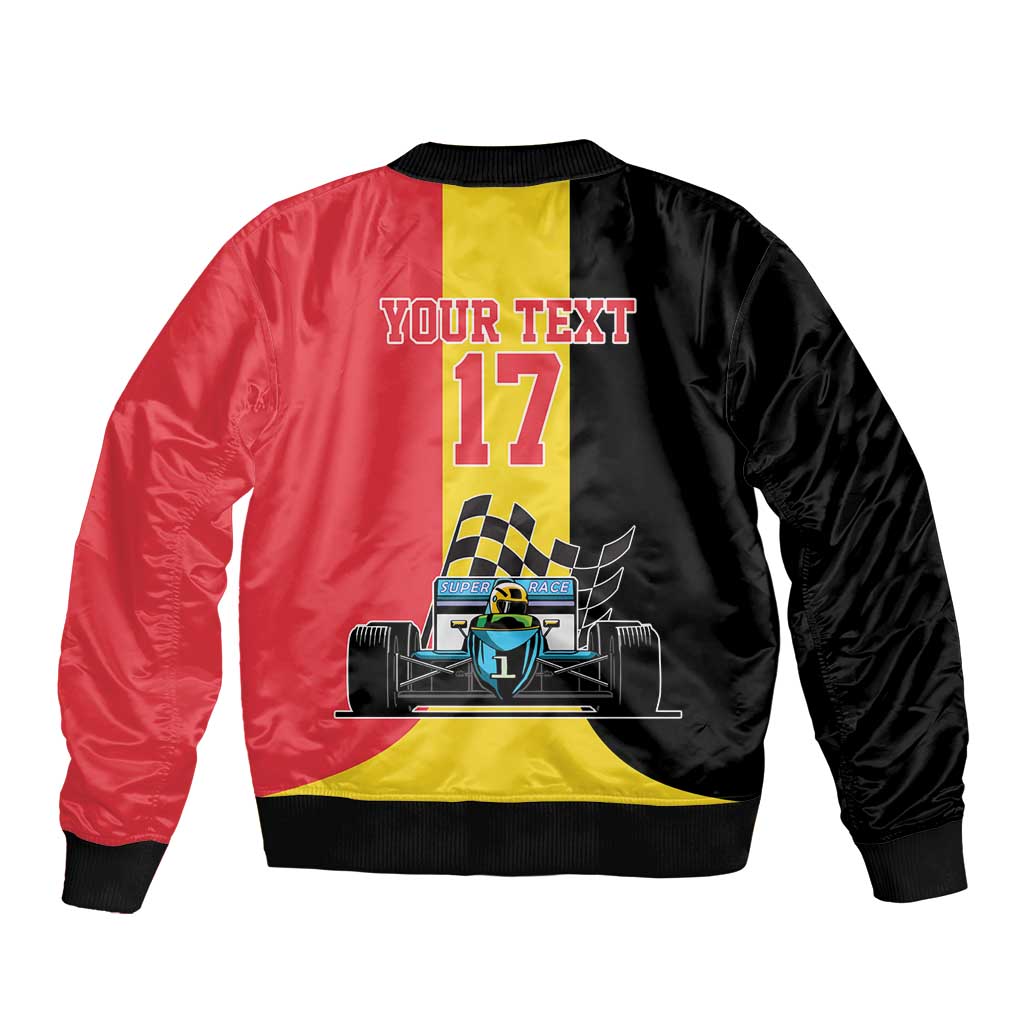 Custom Belgium Formula One Bomber Jacket Motorsport with Flag F1 World Championship