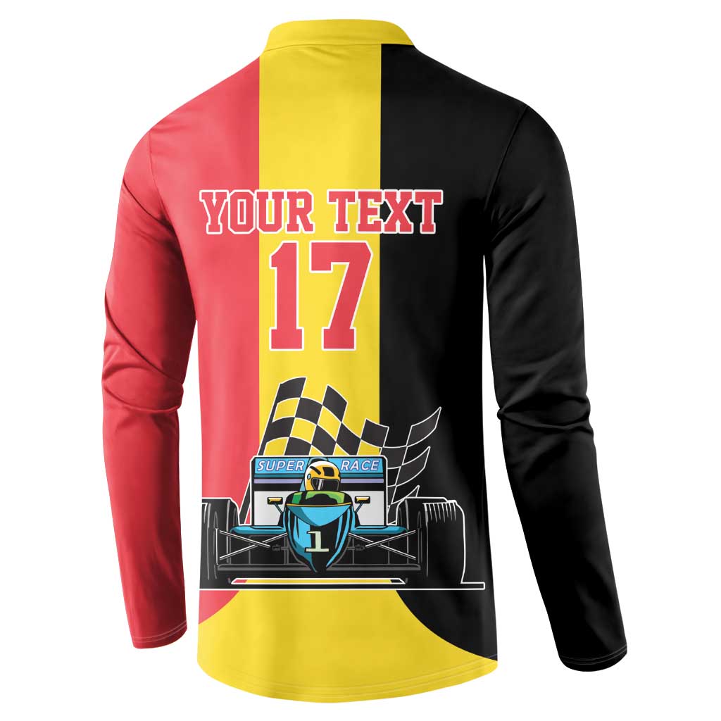 Custom Belgium Formula One Button Sweatshirt Motorsport with Flag F1 World Championship