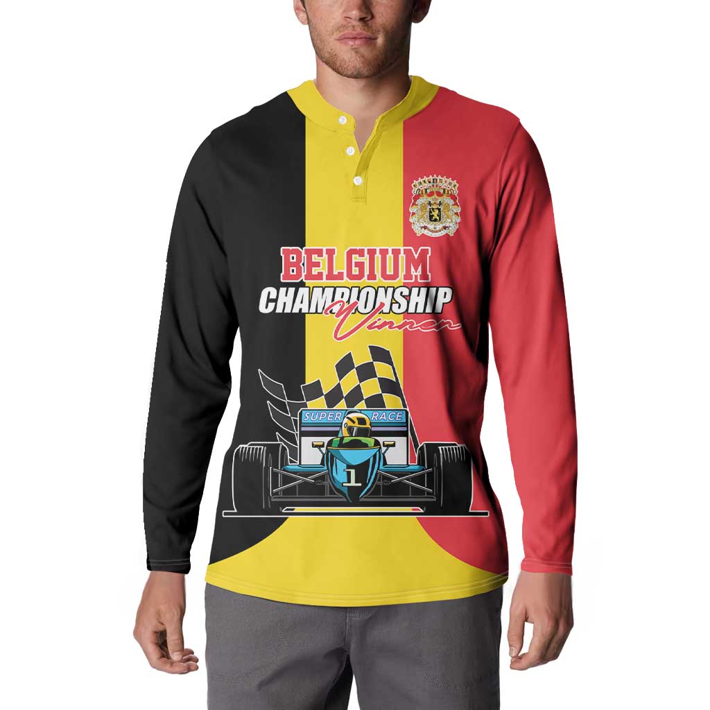 Custom Belgium Formula One Button Sweatshirt Motorsport with Flag F1 World Championship