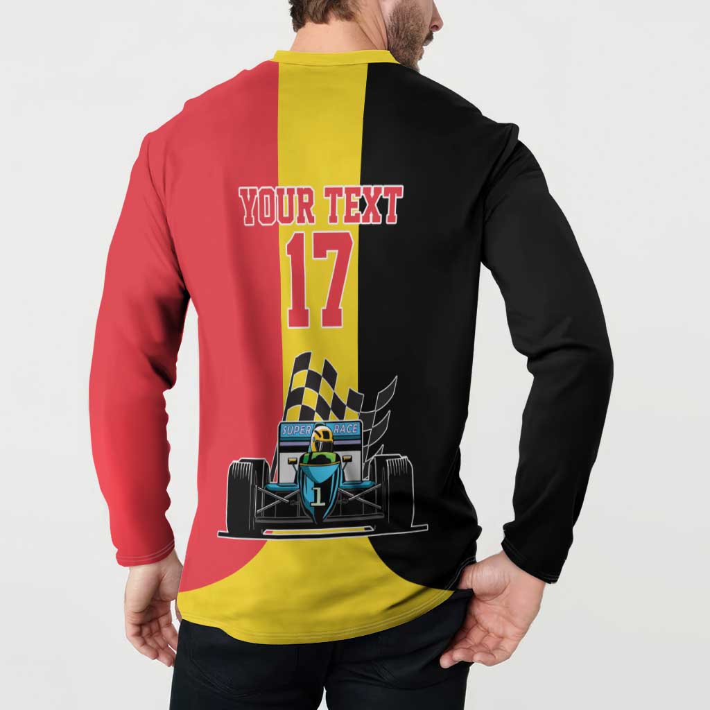 Custom Belgium Formula One Button Sweatshirt Motorsport with Flag F1 World Championship