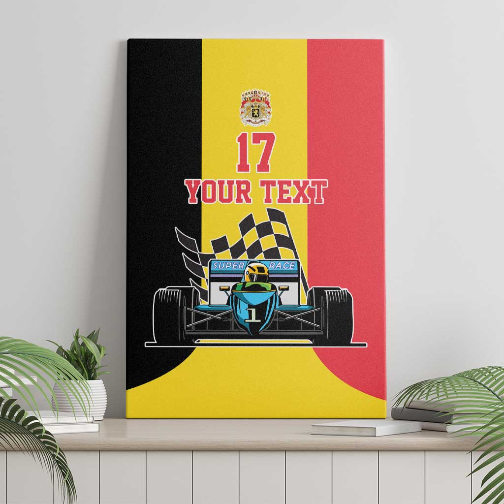Custom Belgium Formula One Canvas Wall Art Motorsport with Flag F1 World Championship