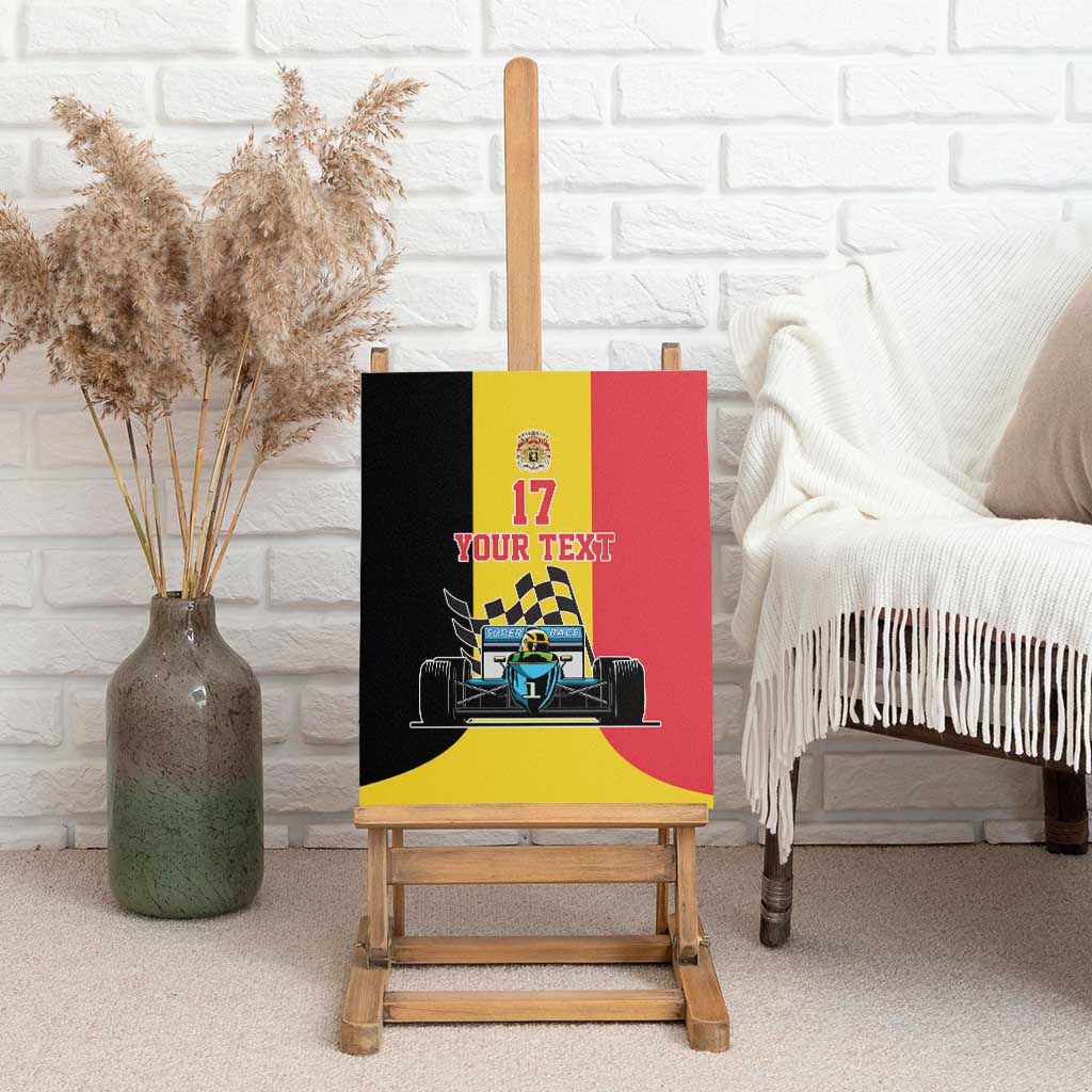 Custom Belgium Formula One Canvas Wall Art Motorsport with Flag F1 World Championship