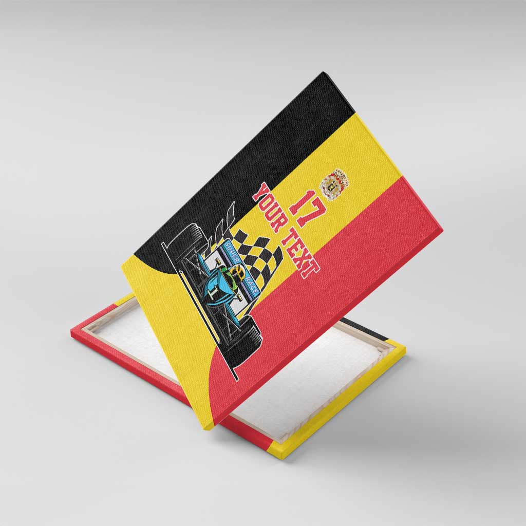 Custom Belgium Formula One Canvas Wall Art Motorsport with Flag F1 World Championship