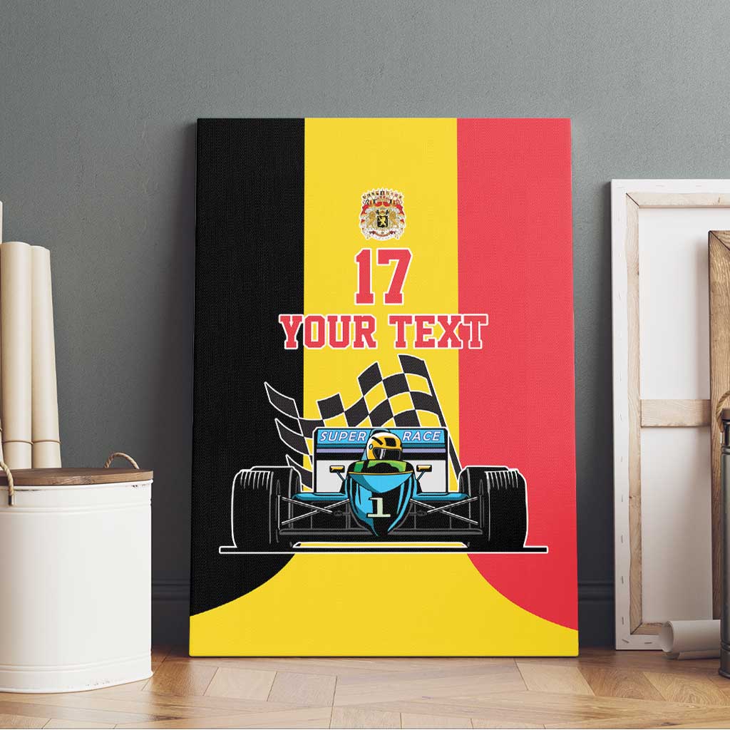 Custom Belgium Formula One Canvas Wall Art Motorsport with Flag F1 World Championship