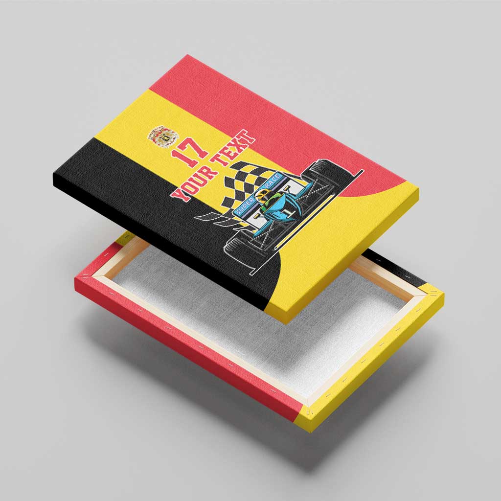 Custom Belgium Formula One Canvas Wall Art Motorsport with Flag F1 World Championship