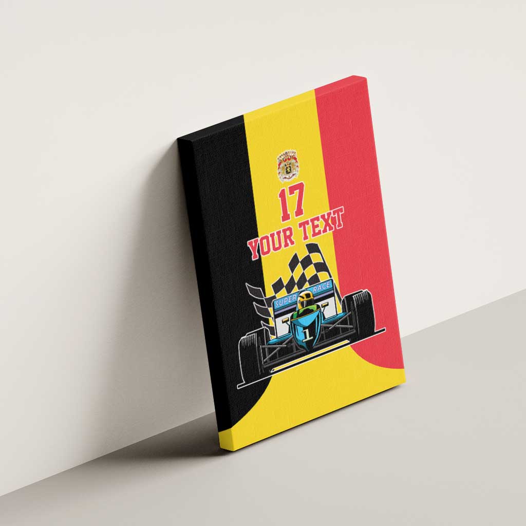 Custom Belgium Formula One Canvas Wall Art Motorsport with Flag F1 World Championship