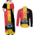 Custom Belgium Formula One Couples Matching Off Shoulder Maxi Dress and Long Sleeve Button Shirt Motorsport with Flag F1 World Championship