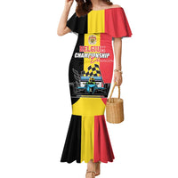 Custom Belgium Formula One Family Matching Mermaid Dress and Hawaiian Shirt Motorsport with Flag F1 World Championship