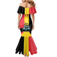 Custom Belgium Formula One Family Matching Mermaid Dress and Hawaiian Shirt Motorsport with Flag F1 World Championship