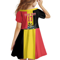 Custom Belgium Formula One Family Matching Off Shoulder Short Dress and Hawaiian Shirt Motorsport with Flag F1 World Championship