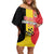 Custom Belgium Formula One Family Matching Off Shoulder Short Dress and Hawaiian Shirt Motorsport with Flag F1 World Championship