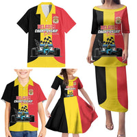 Custom Belgium Formula One Family Matching Puletasi and Hawaiian Shirt Motorsport with Flag F1 World Championship