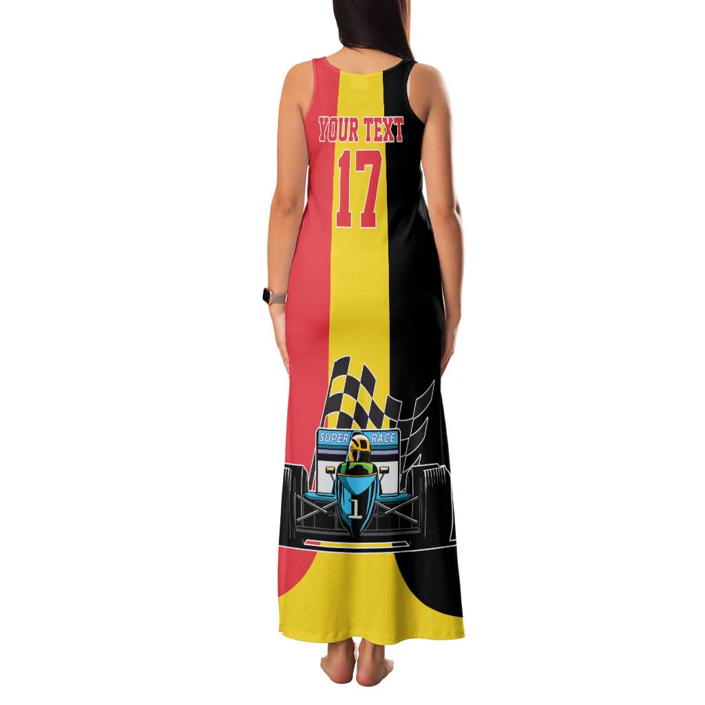 Custom Belgium Formula One Family Matching Tank Maxi Dress and Hawaiian Shirt Motorsport with Flag F1 World Championship
