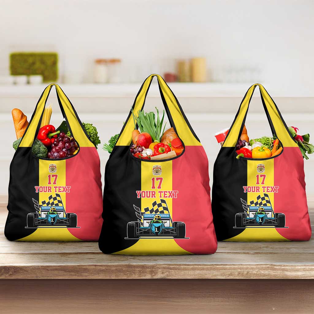 Custom Belgium Formula One Grocery Bag Motorsport with Flag F1 World Championship