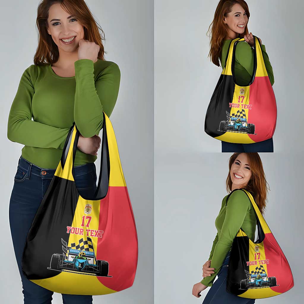 Custom Belgium Formula One Grocery Bag Motorsport with Flag F1 World Championship