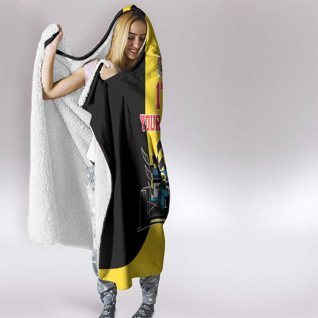 Custom Belgium Formula One Hooded Blanket Motorsport with Flag F1 World Championship