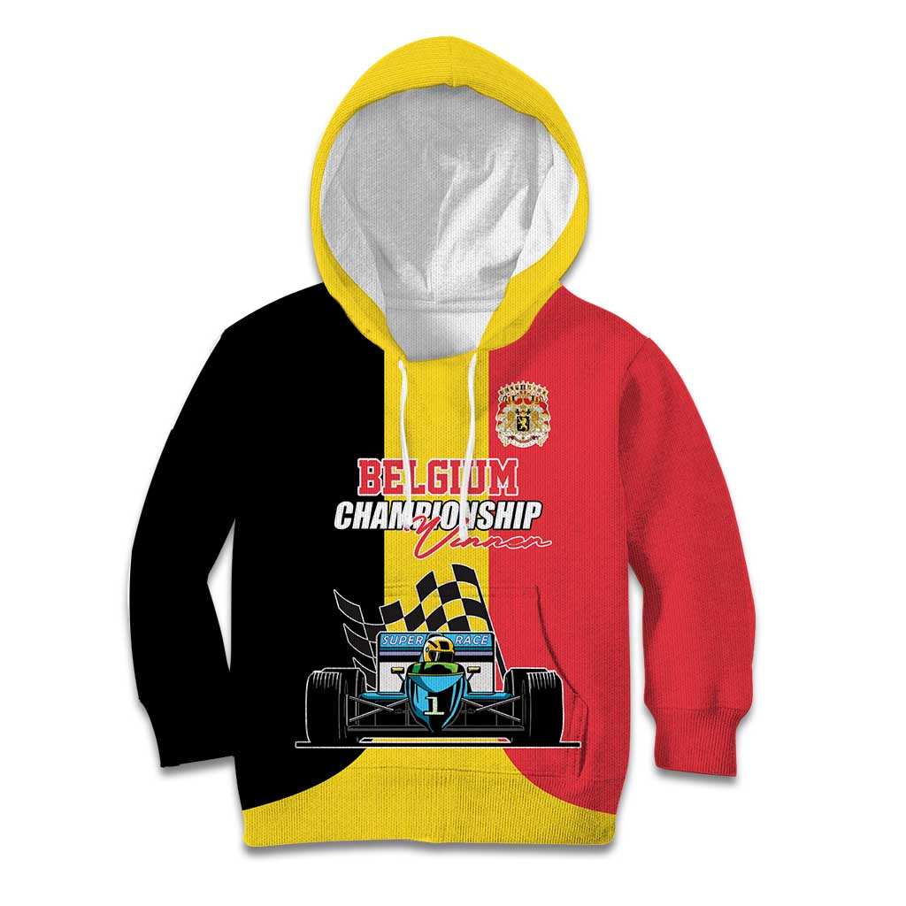 Custom Belgium Formula One Kid Hoodie Motorsport with Flag F1 World Championship