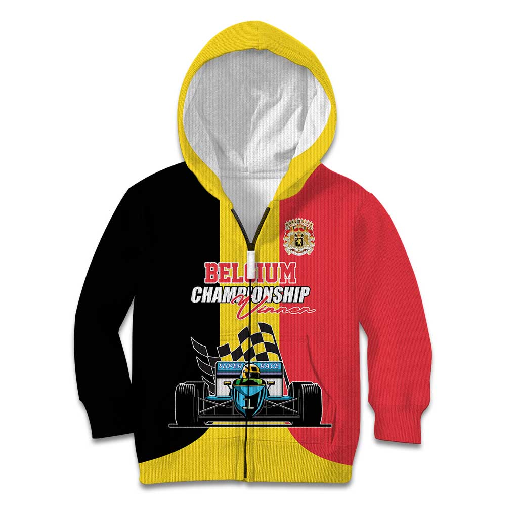 Custom Belgium Formula One Kid Hoodie Motorsport with Flag F1 World Championship