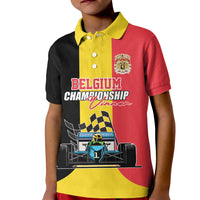 Custom Belgium Formula One Kid Polo Shirt Motorsport with Flag F1 World Championship