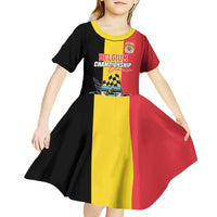Custom Belgium Formula One Kid Short Sleeve Dress Motorsport with Flag F1 World Championship
