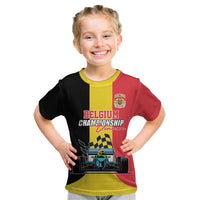 Custom Belgium Formula One Kid T Shirt Motorsport with Flag F1 World Championship