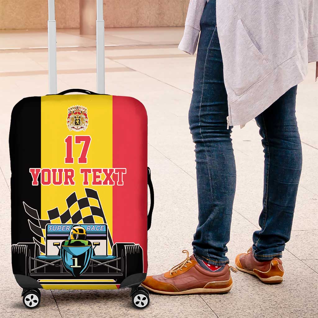 Custom Belgium Formula One Luggage Cover Motorsport with Flag F1 World Championship
