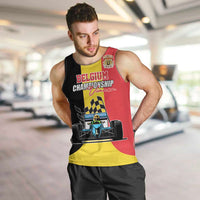 Custom Belgium Formula One Men Tank Top Motorsport with Flag F1 World Championship
