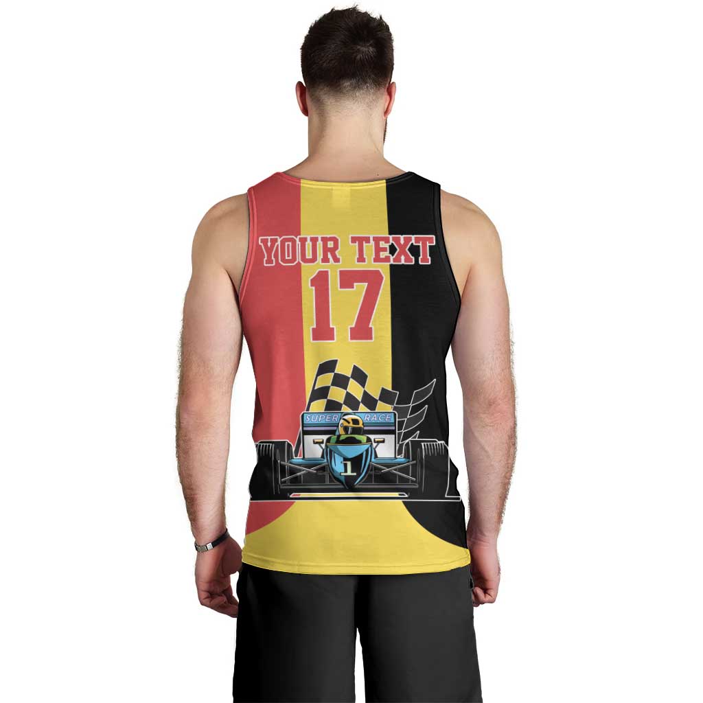 Custom Belgium Formula One Men Tank Top Motorsport with Flag F1 World Championship