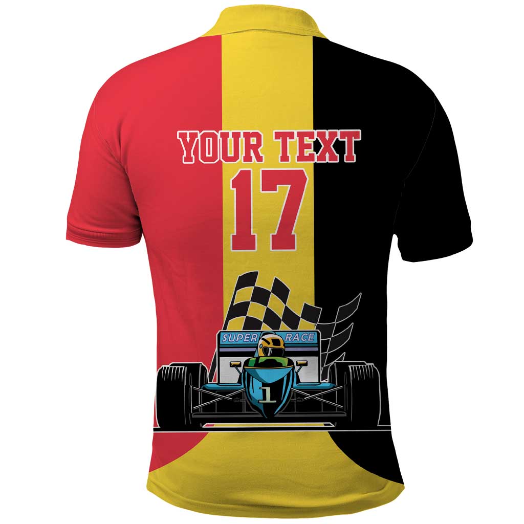 Custom Belgium Formula One Polo Shirt Motorsport with Flag F1 World Championship