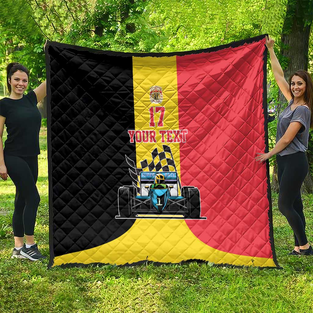 Custom Belgium Formula One Quilt Motorsport with Flag F1 World Championship