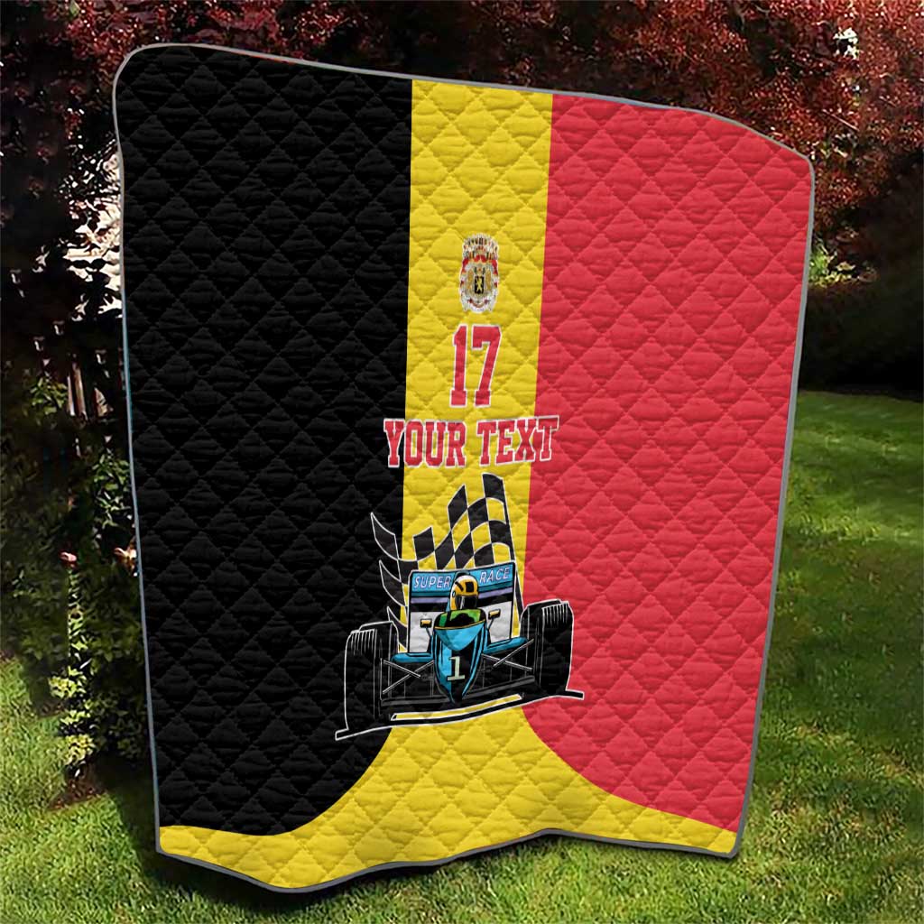 Custom Belgium Formula One Quilt Motorsport with Flag F1 World Championship