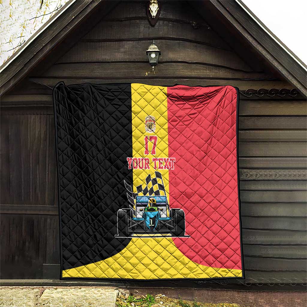 Custom Belgium Formula One Quilt Motorsport with Flag F1 World Championship