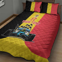 Custom Belgium Formula One Quilt Bed Set Motorsport with Flag F1 World Championship
