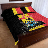 Custom Belgium Formula One Quilt Bed Set Motorsport with Flag F1 World Championship