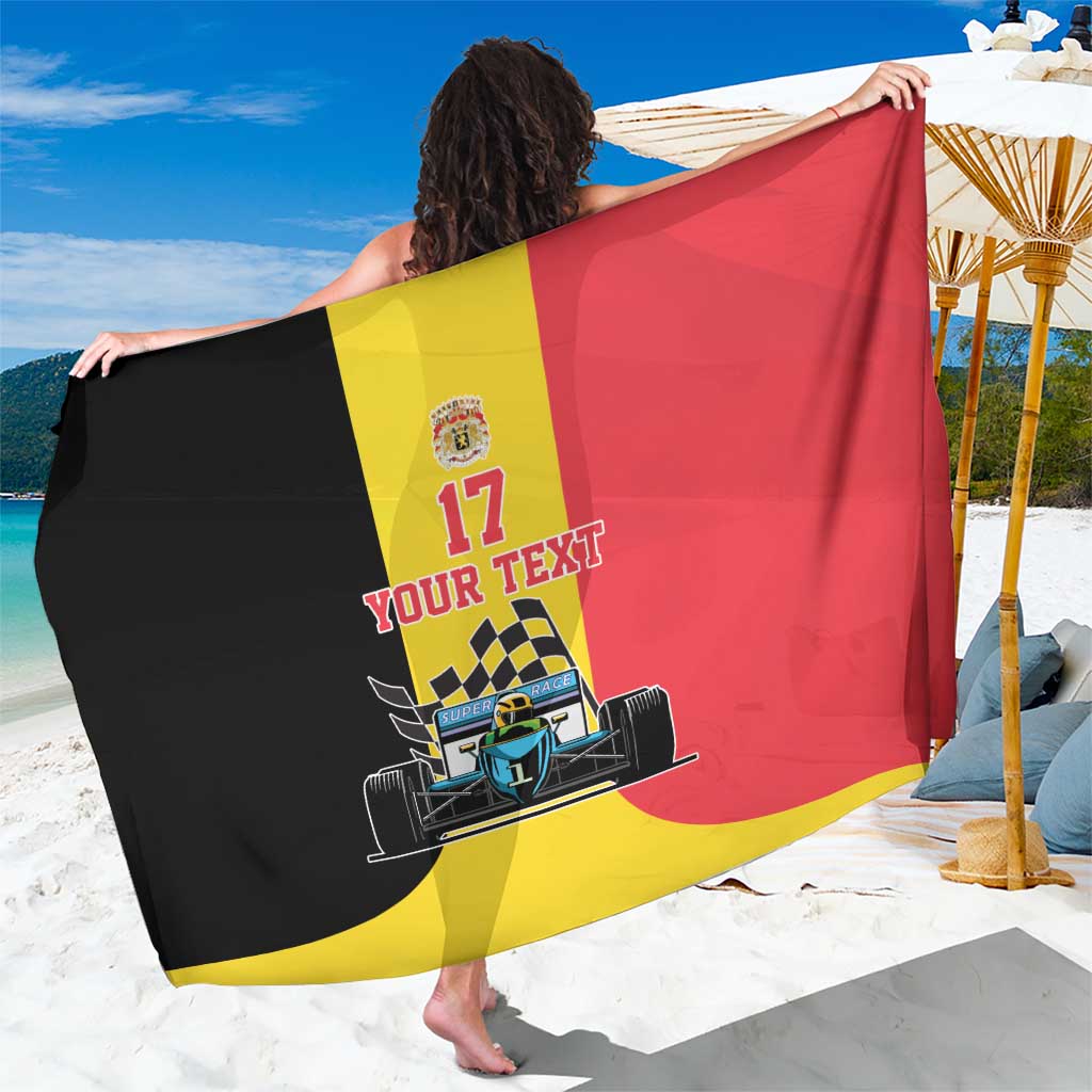 Custom Belgium Formula One Sarong Motorsport with Flag F1 World Championship