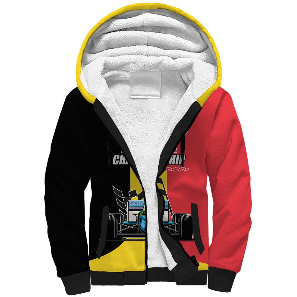 Custom Belgium Formula One Sherpa Hoodie Motorsport with Flag F1 World Championship