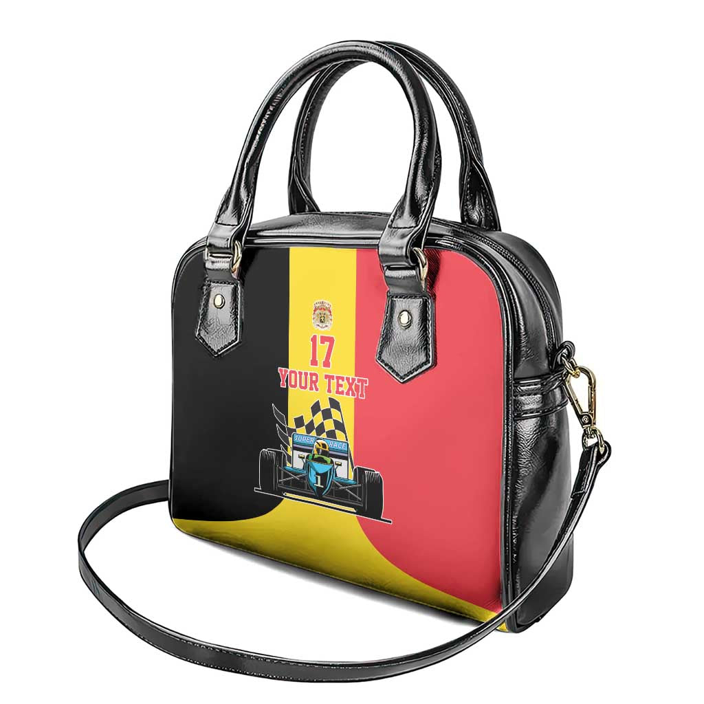 Custom Belgium Formula One Shoulder Handbag Motorsport with Flag F1 World Championship