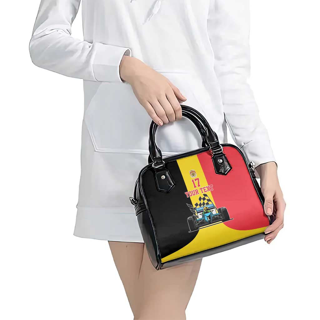 Custom Belgium Formula One Shoulder Handbag Motorsport with Flag F1 World Championship