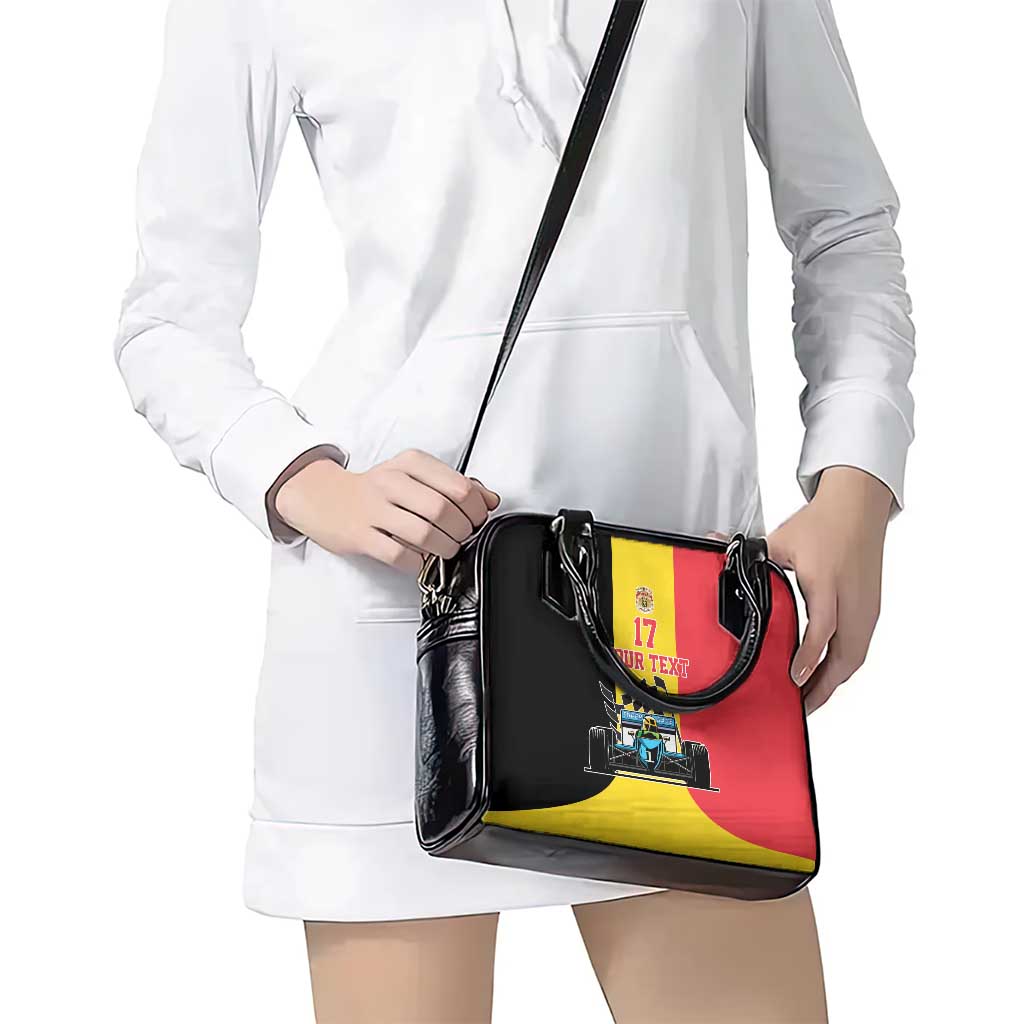 Custom Belgium Formula One Shoulder Handbag Motorsport with Flag F1 World Championship