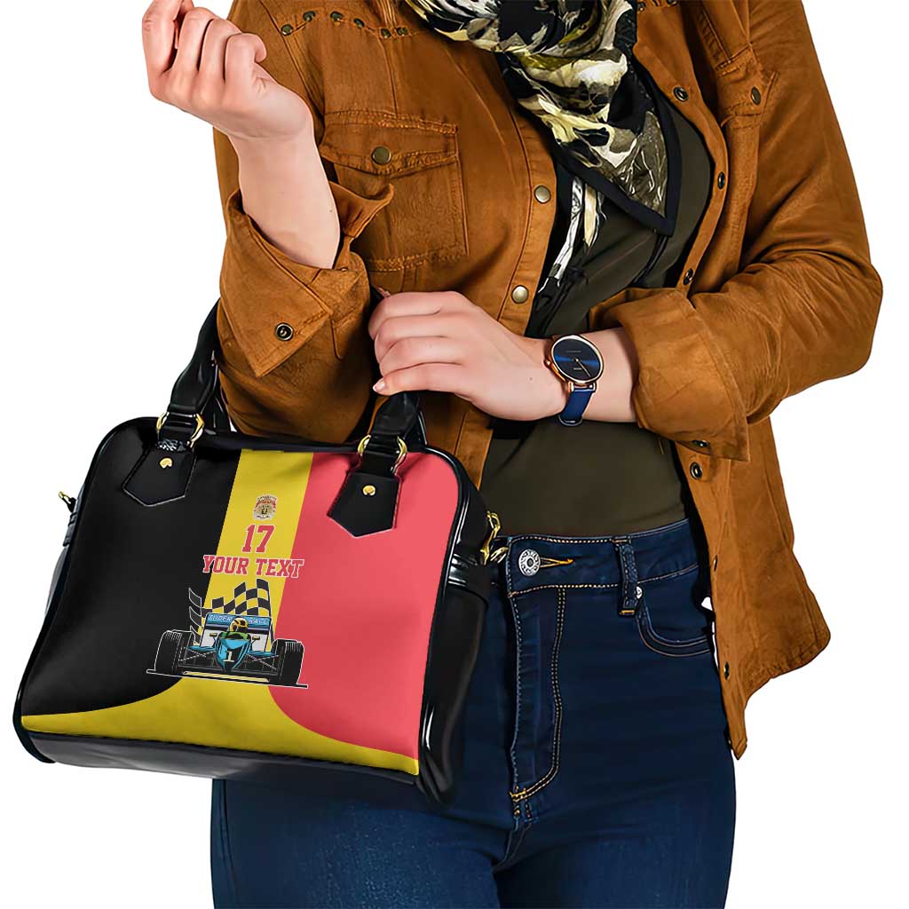 Custom Belgium Formula One Shoulder Handbag Motorsport with Flag F1 World Championship
