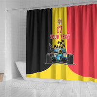 Custom Belgium Formula One Shower Curtain Motorsport with Flag F1 World Championship